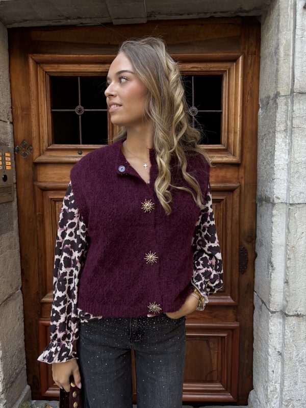 Gilet candice prune