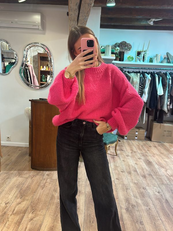 Pull Léana rose fluo
