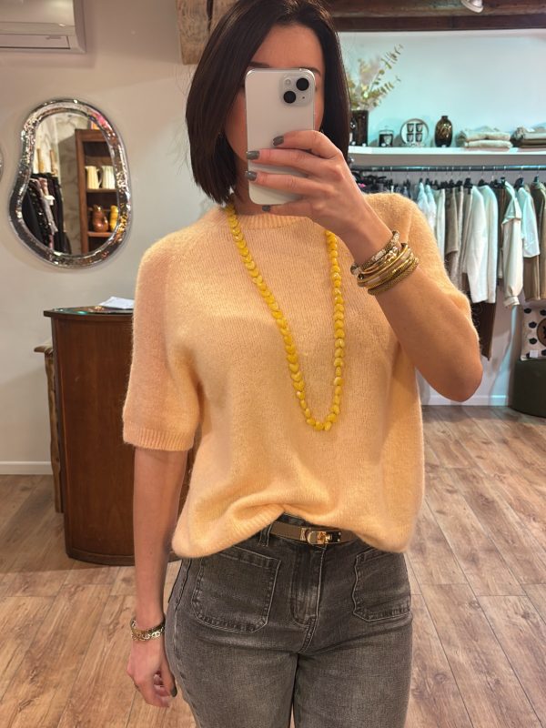 Pull Agathe orange pastel